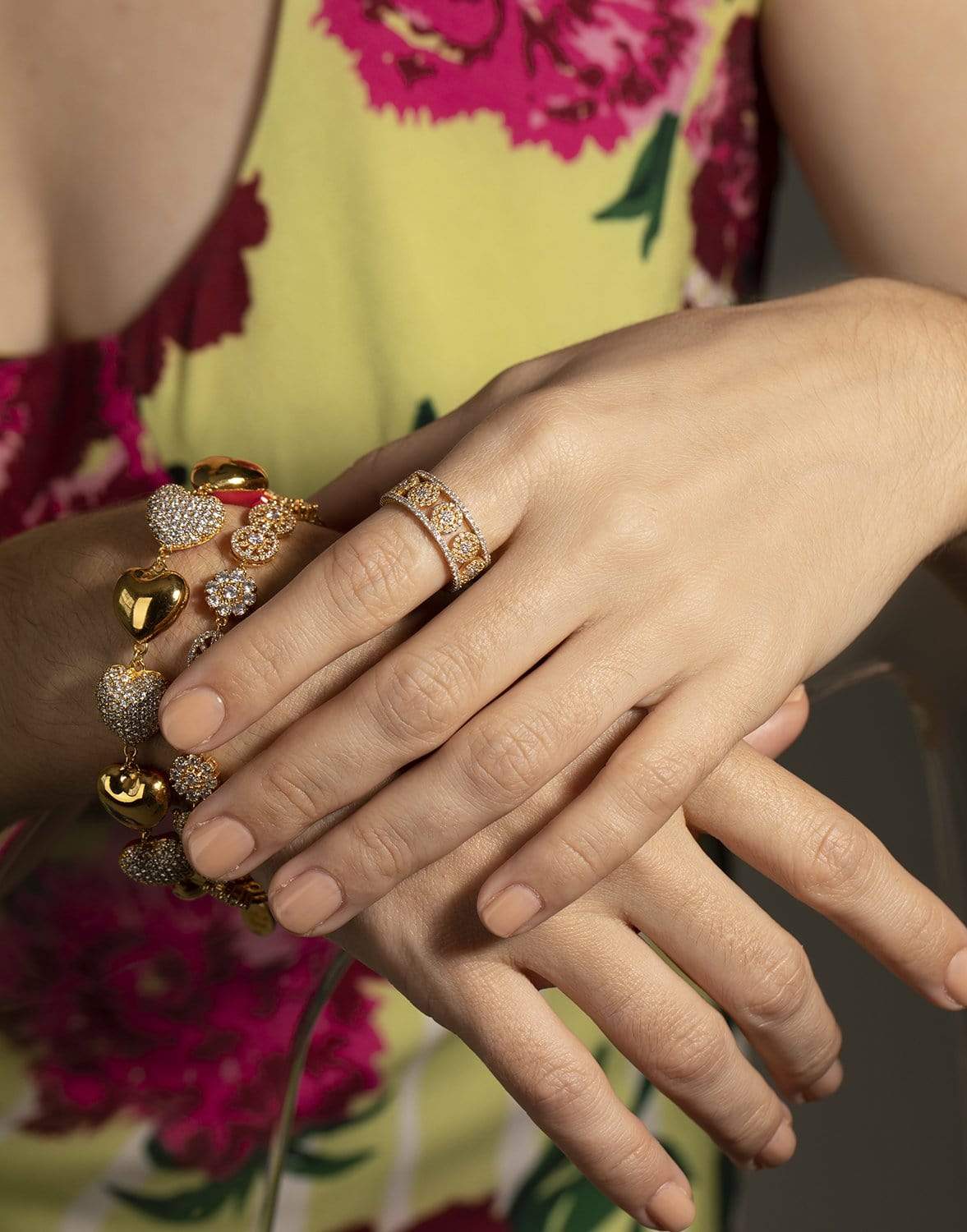 BUDDHA MAMA-Mandala Double Band Ring-YELLOW GOLD
