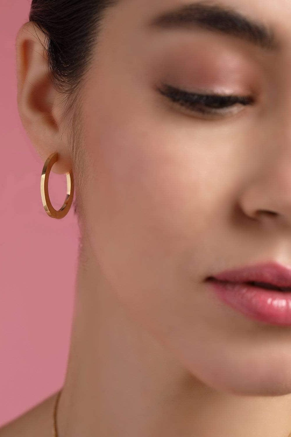 CADAR-Medium Plain Hoops-YELLOW GOLD