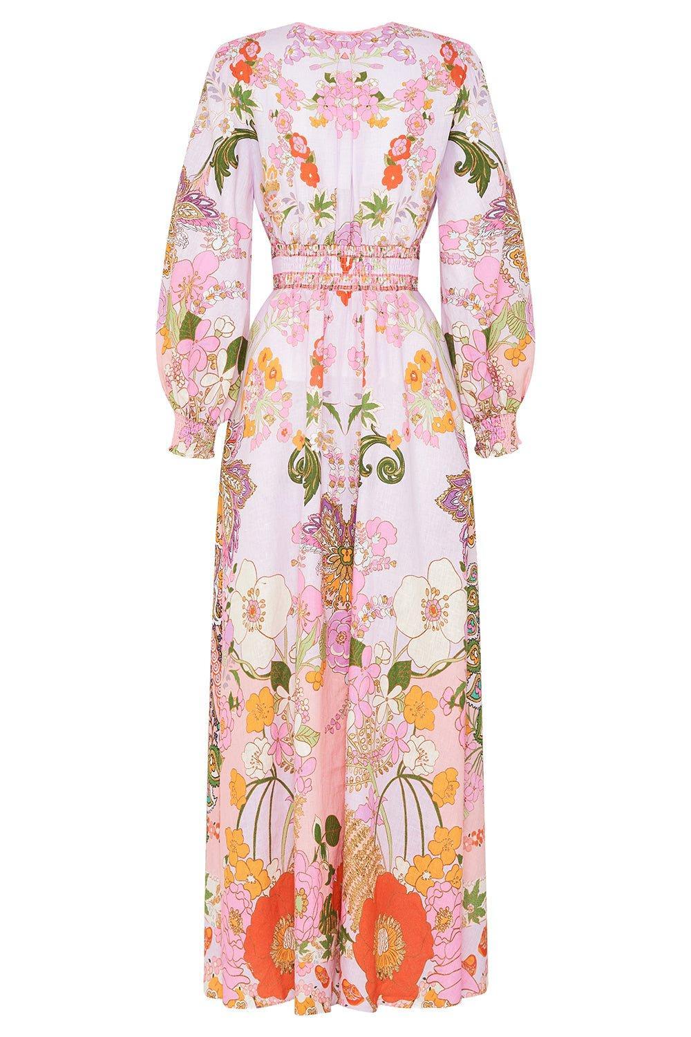 CAMILLA-Shaped Button Long Dress-