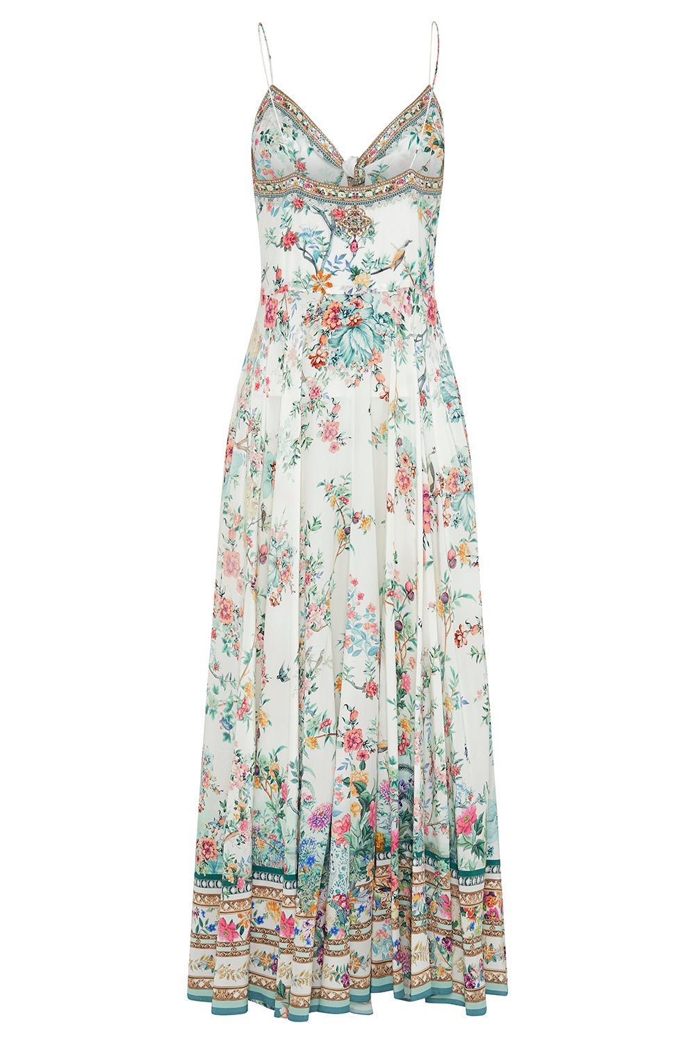 CAMILLA-Tie Front Long Dress-