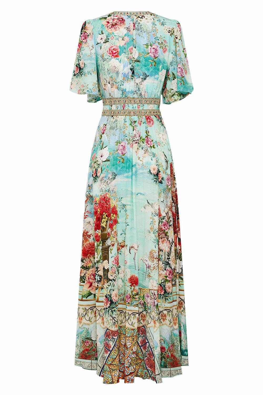 CAMILLA-Shaped Waistband Flutter Sleeve Dress-