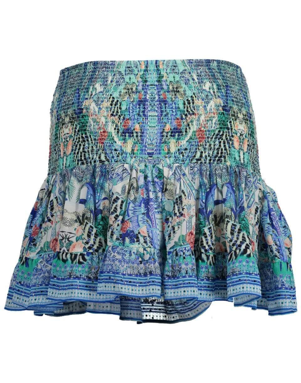 CAMILLA-Wings Of Luxor Short Shirred Skirt-