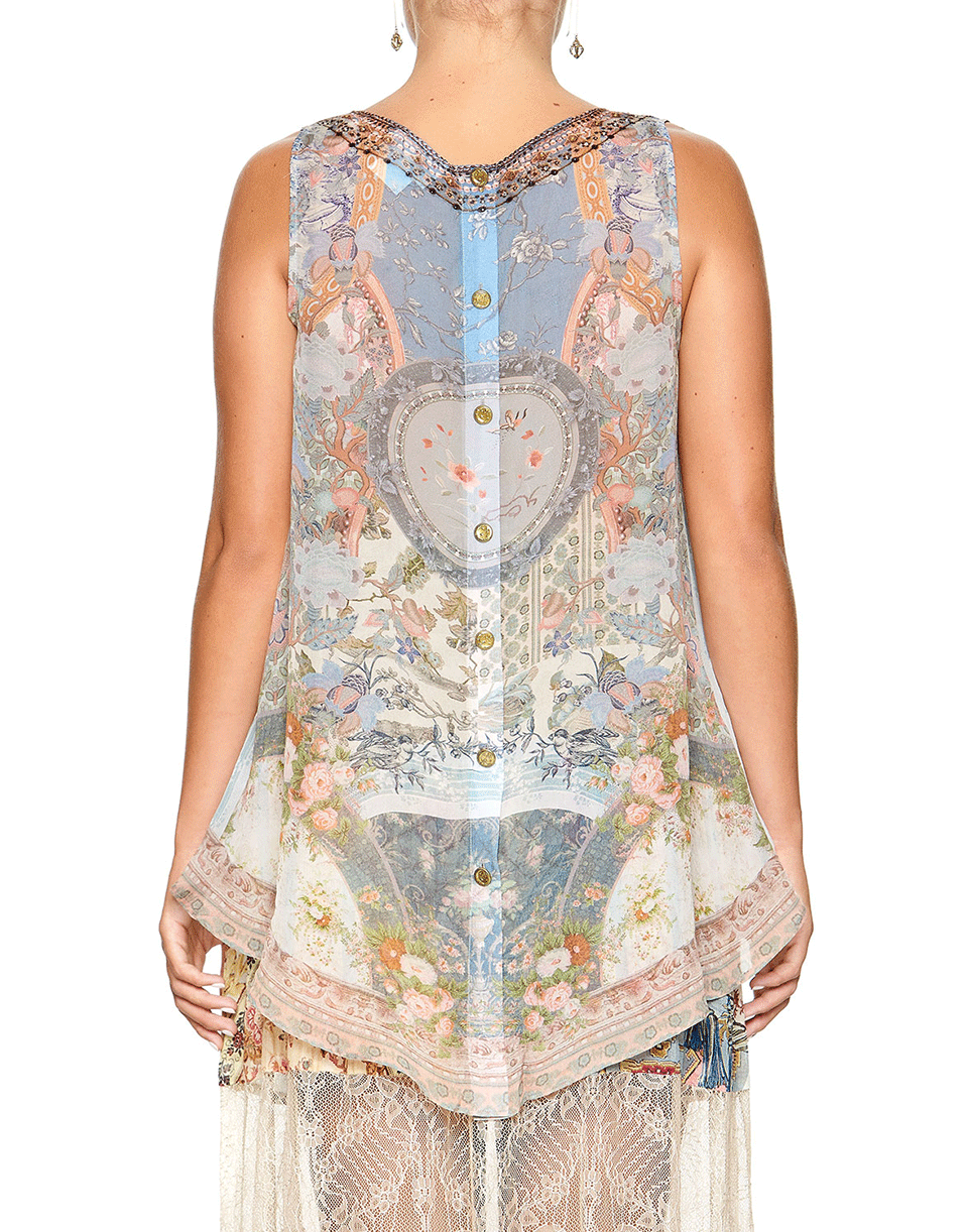 CAMILLA-Button Back Top-