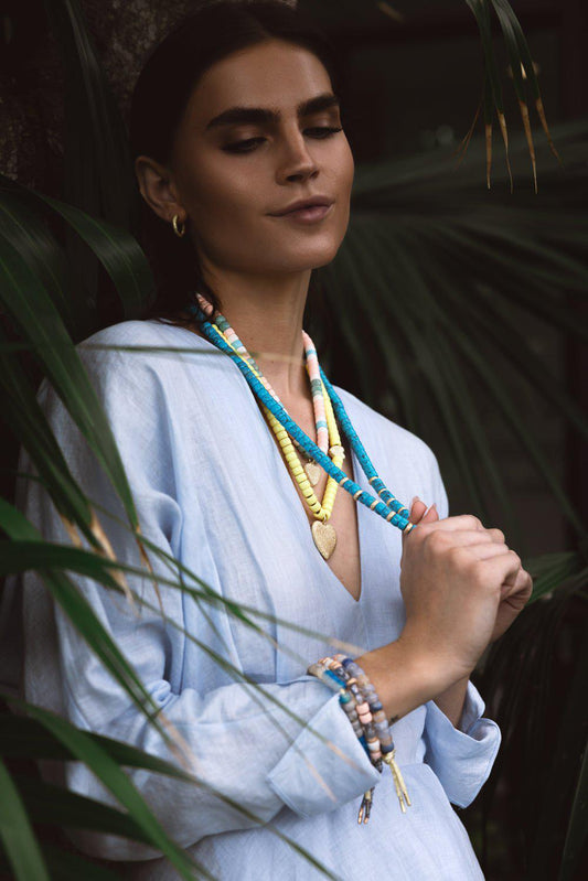 Long Forte Beads Cord - Heather Pink-ROSE GOLD-LONG-JEWELRYFINE JEWELNECKLACE O-CAROLINA BUCCI