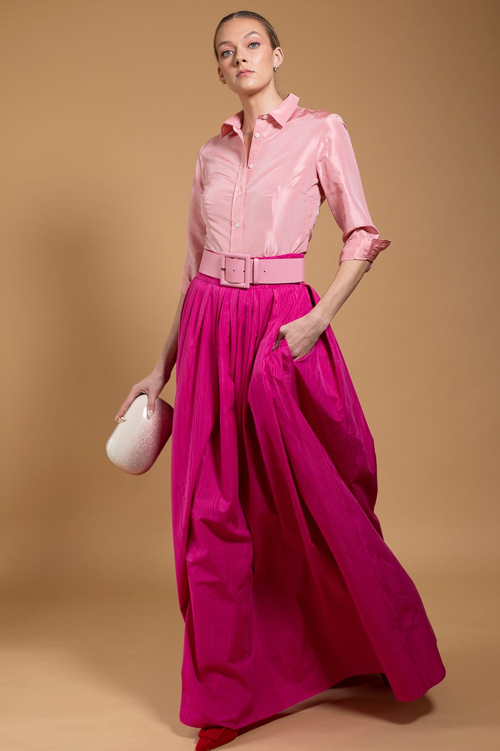 CAROLINA HERRERA-Large Square Buckle Belt-