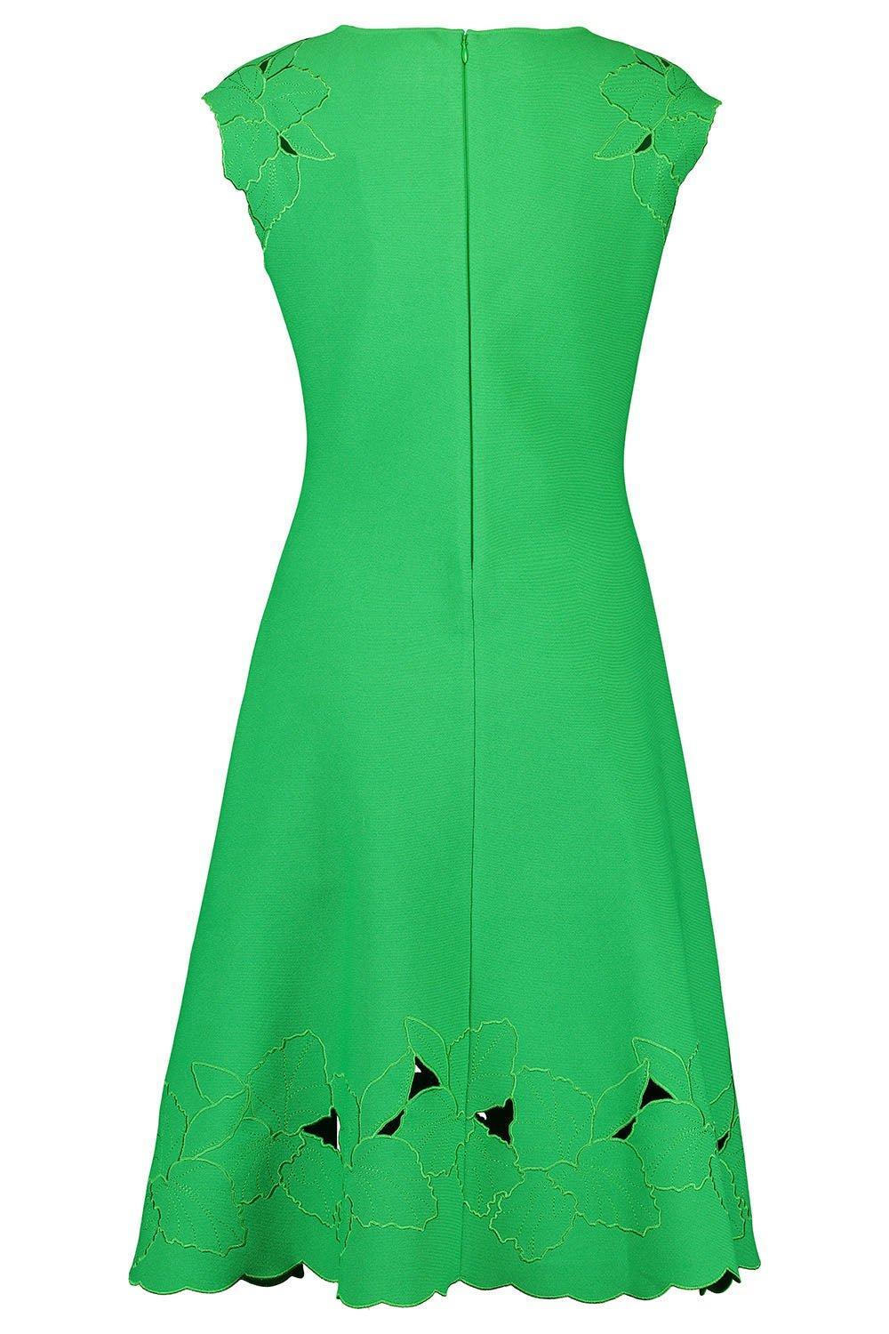 CAROLINA HERRERA-Boat Neck Flare Dress-