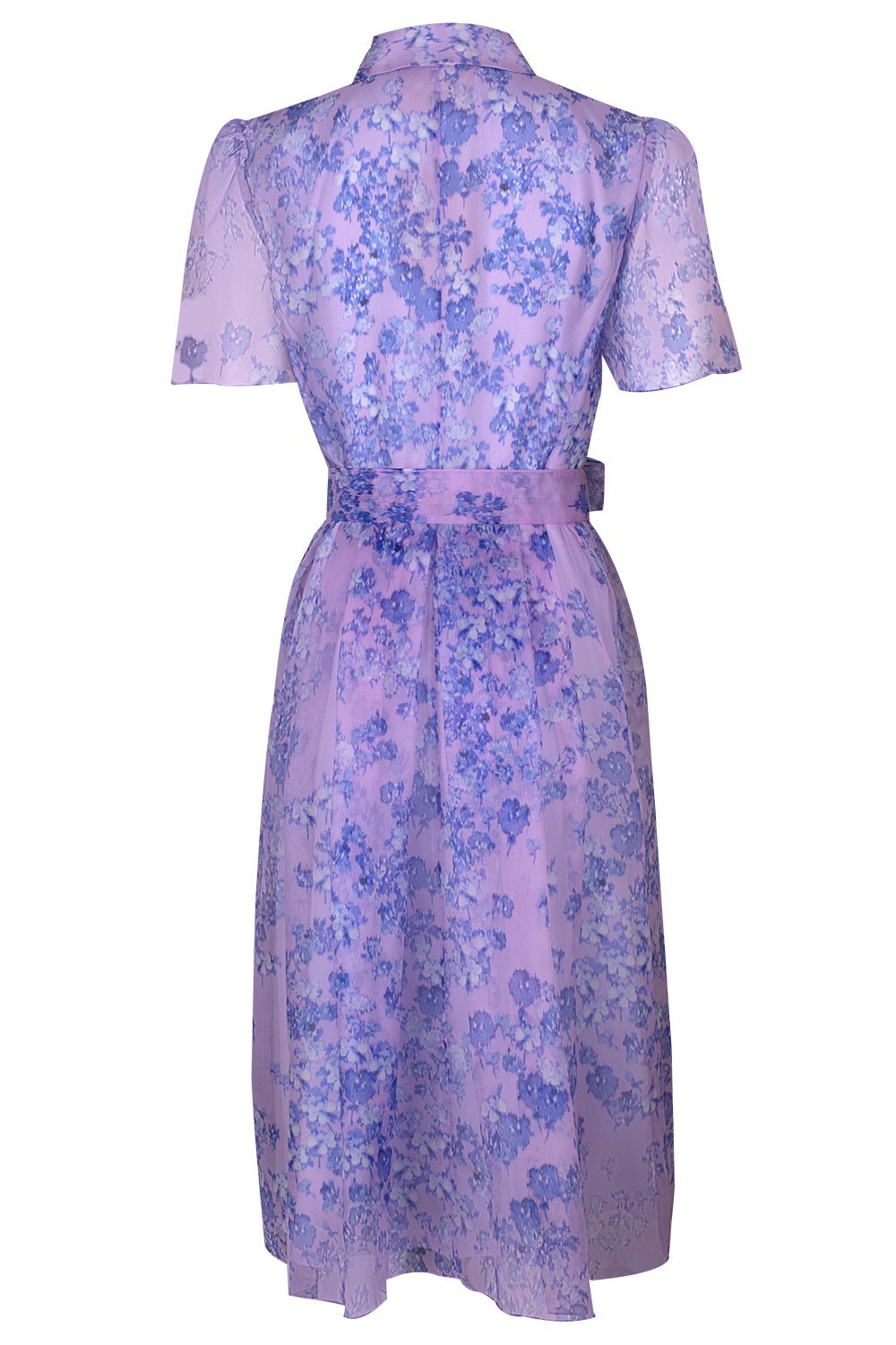 CAROLINA HERRERA-Short Sleeve Button Midi Dress-