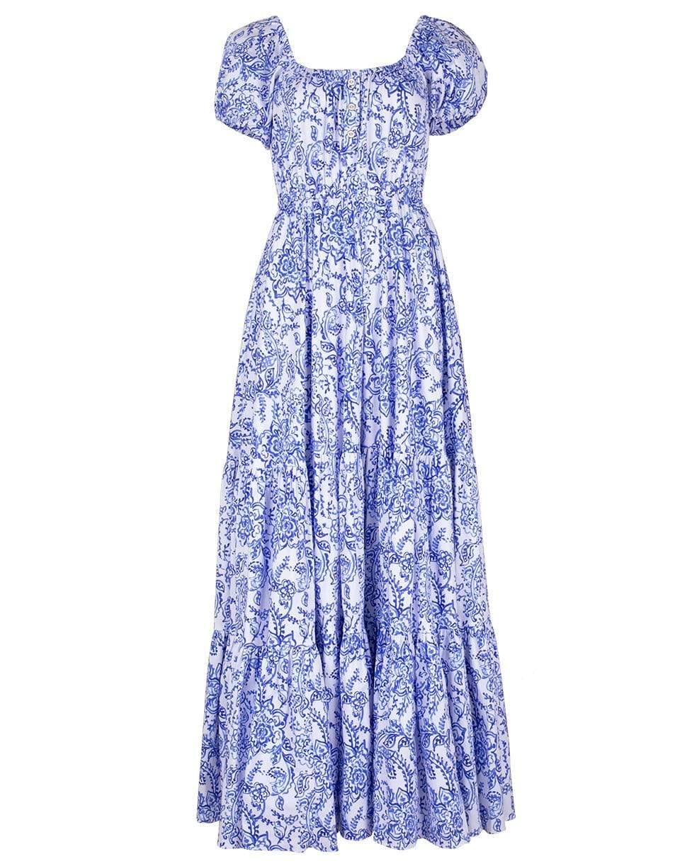 Blue Garden Toile Bardot Maxi Dress | CAROLINE CONSTAS Marissa Collections Blue Garden Toile Bardot Maxi Dress | CAROLINE CONSTAS Marissa Collections
