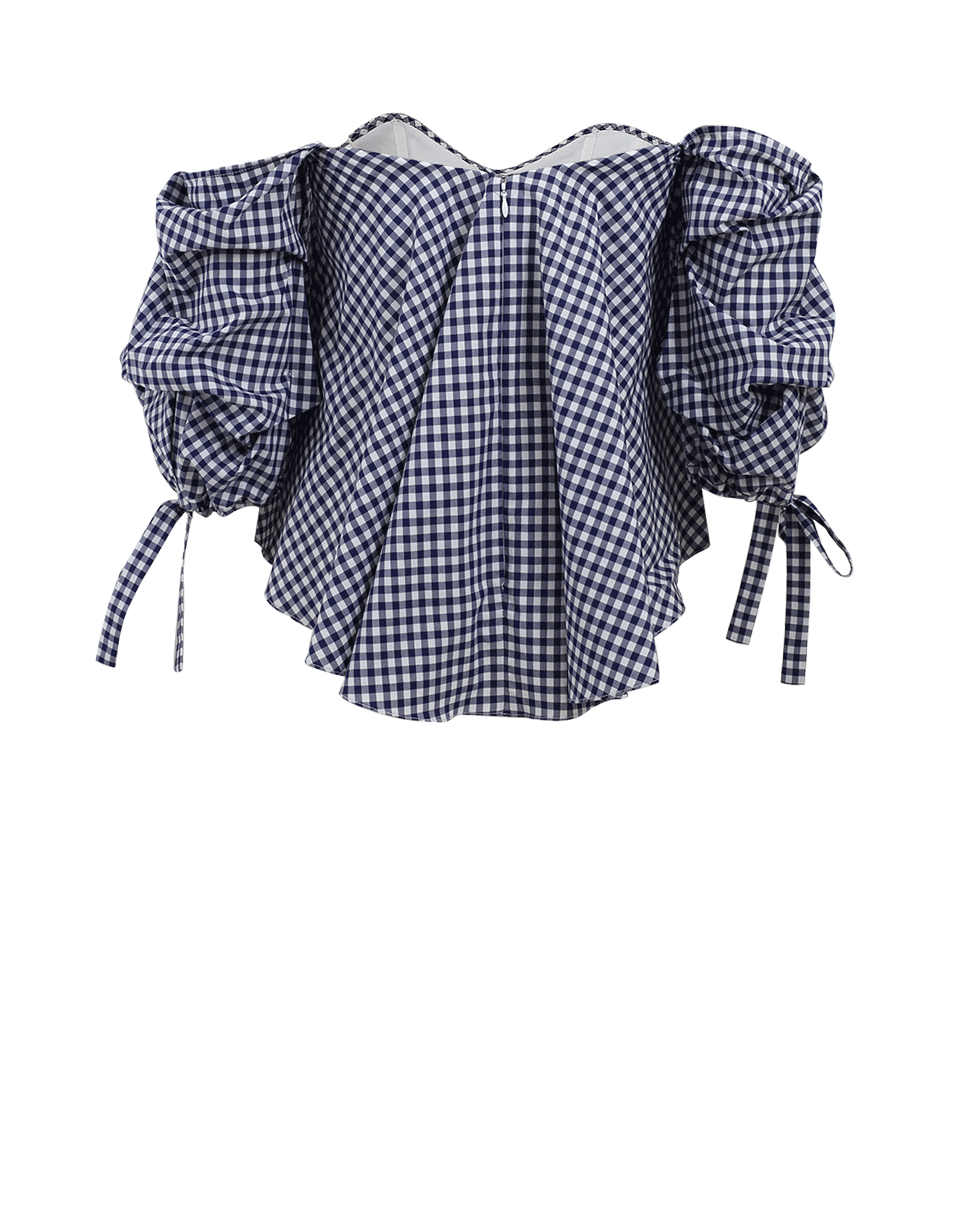 CAROLINE CONSTAS-Gabriella Gingham Top-