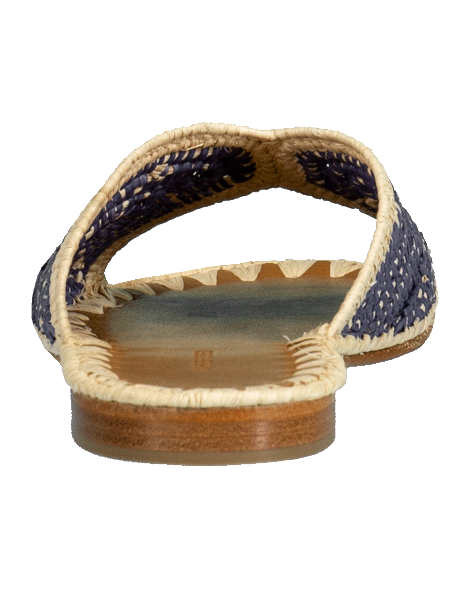 CARRIE FORBES-Salon Misted Woven Raffia Slide Sandals-