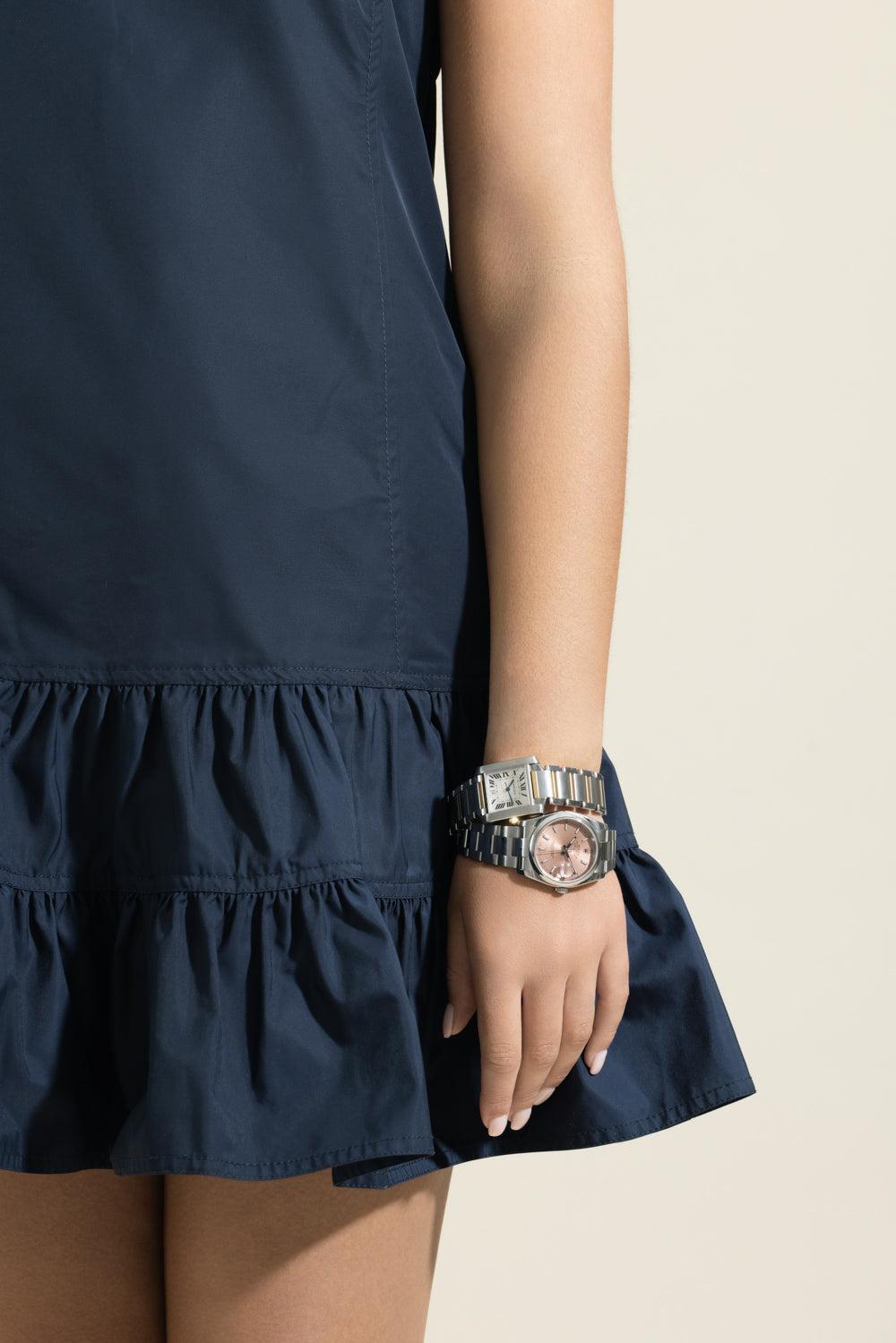 Mixed Metal Tank Francaise Watch-SILVER-JEWELRYFINE JEWELWATCH-CARTIER