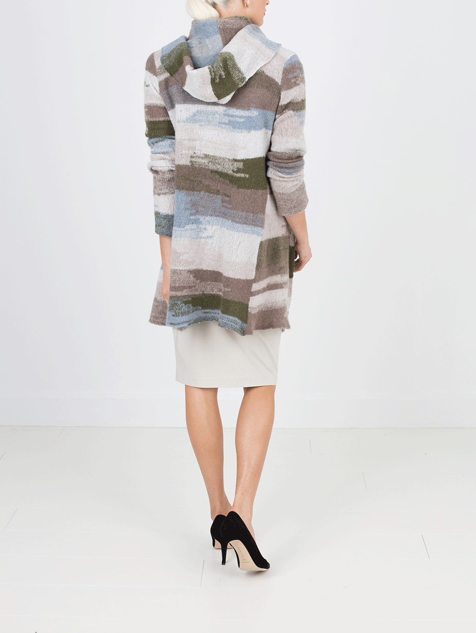 CASMARI-Abstract Stripe Open Cardigan-
