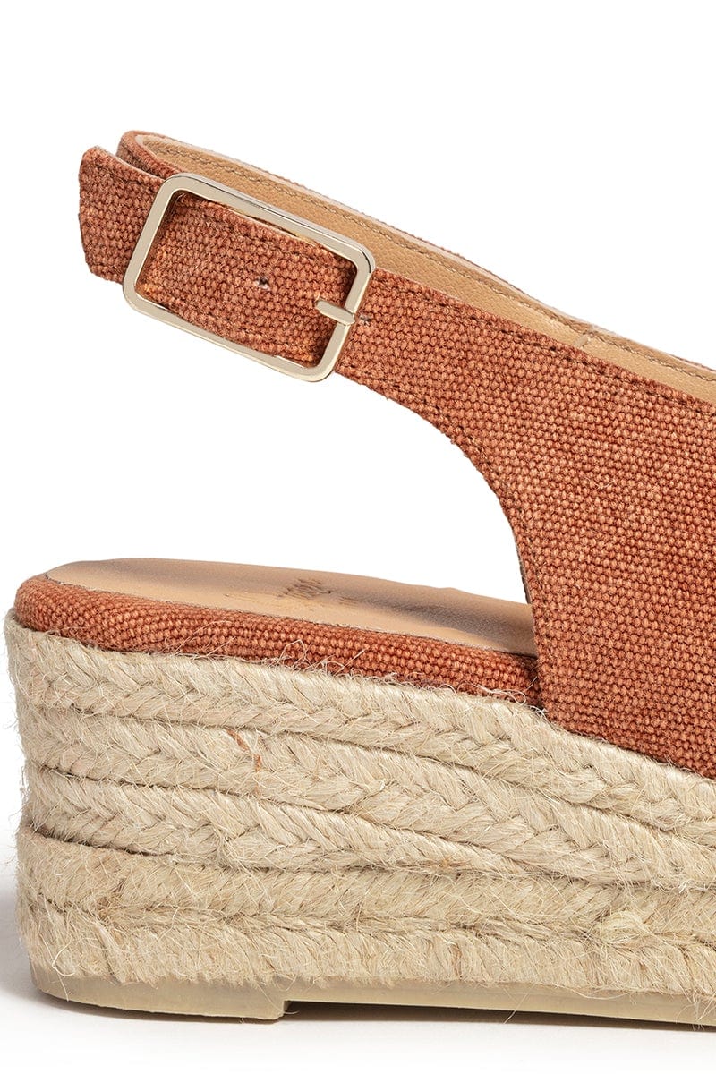 CASTANER-Dosalia Peep Toe Wedge - Rosacuero-