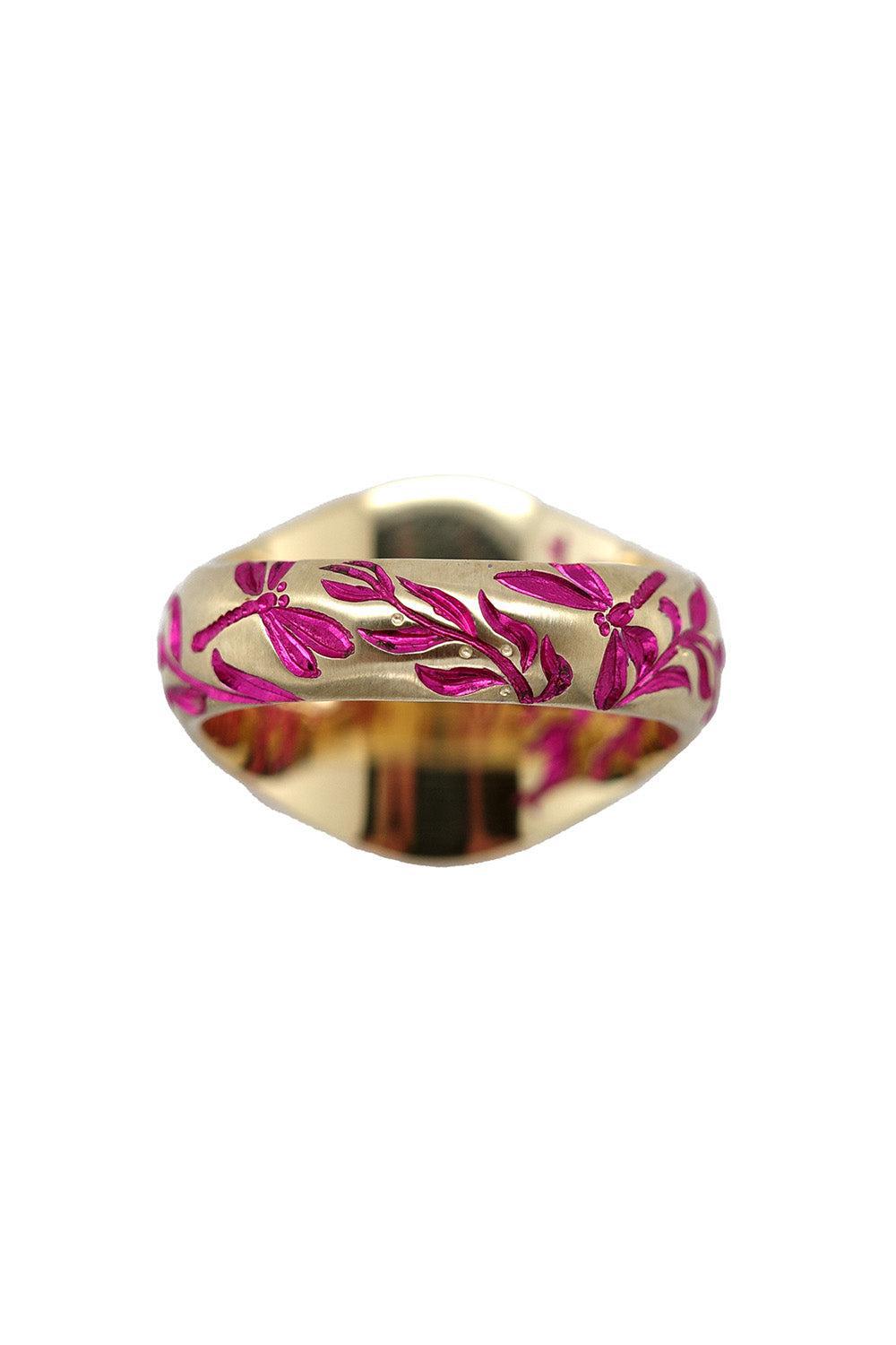 Pink Peony Signet Ring-YELLOW GOLD-6.5-JEWELRYFINE JEWELRING-CASTRO SMITH