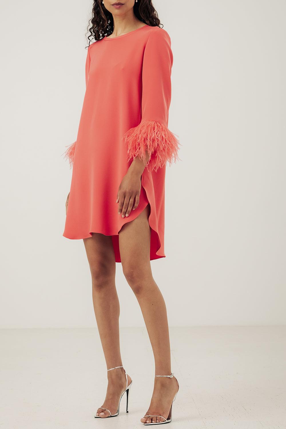 Charlene Dress-CORAL-M-CLOTHINGDRESSCOCKTAIL-CATHERINE REGEHR