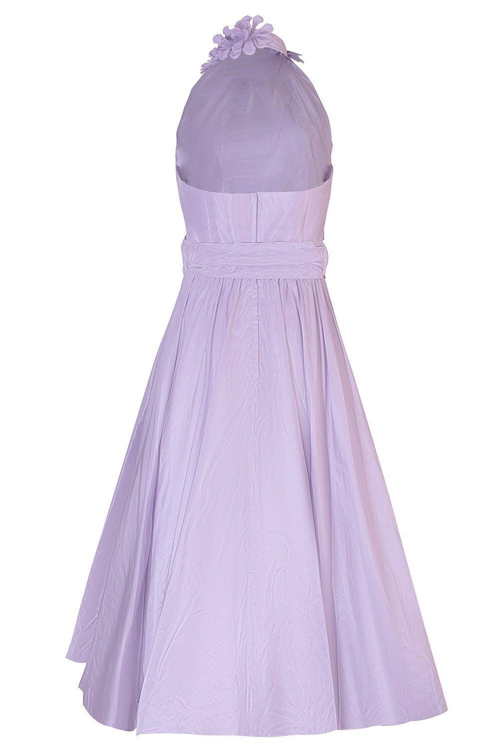 CATHERINE REGEHR-Floral Collar Halter Neck Dress-