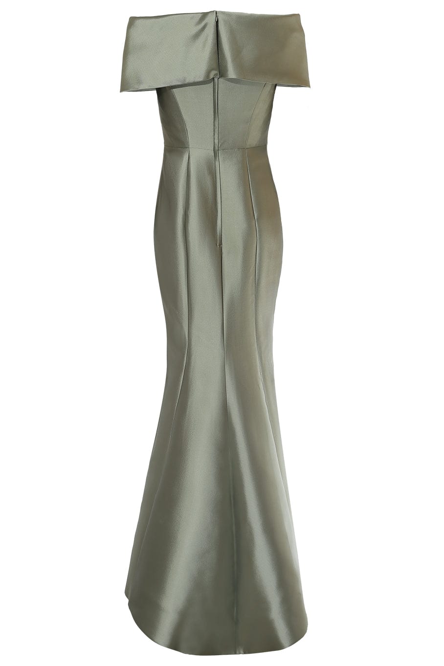 CATHERINE REGEHR-Off Shoulder Roll Collar Gown-