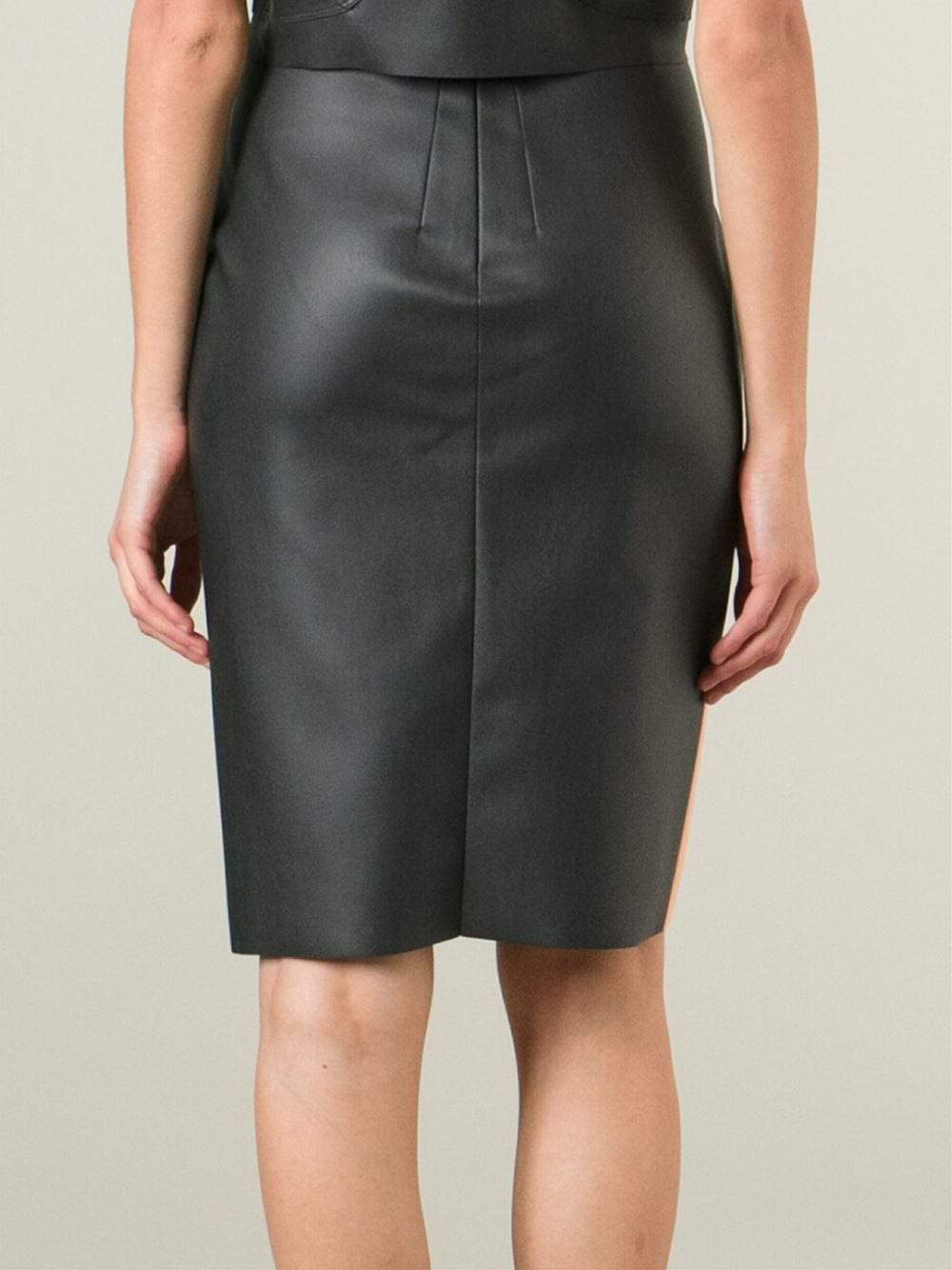 CEDRIC CHARLIER-Color Block Pencil Skirt-