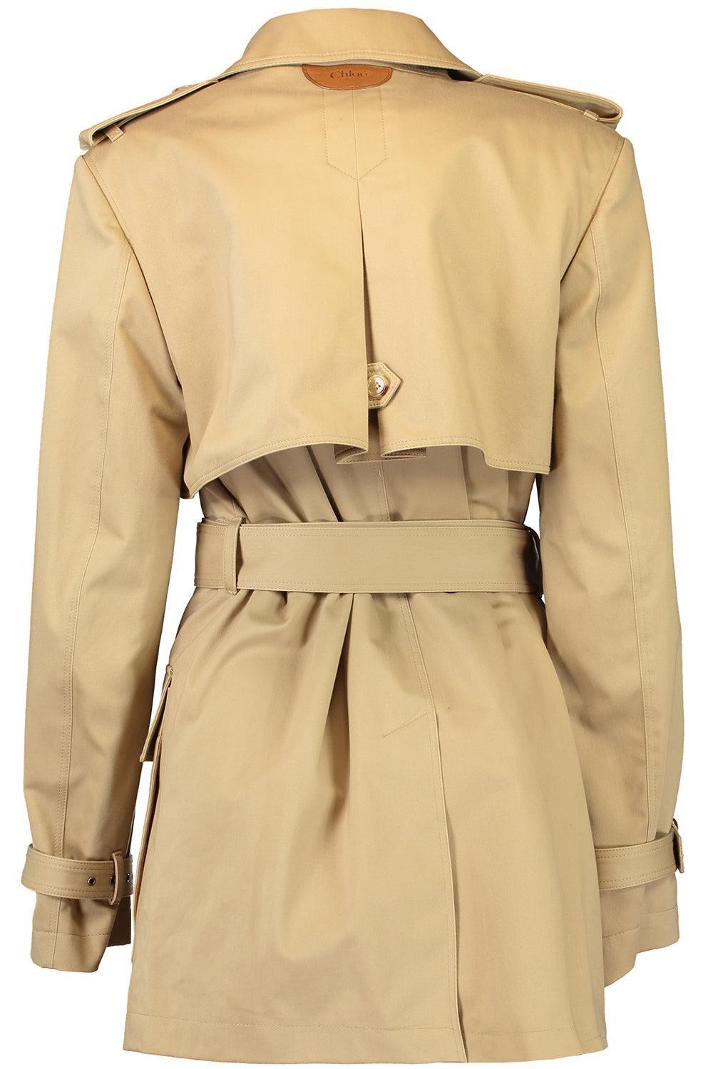 Short Trench Coat-ARGILBRN-36-CLOTHINGCOATTRENCH-CHLOÉ