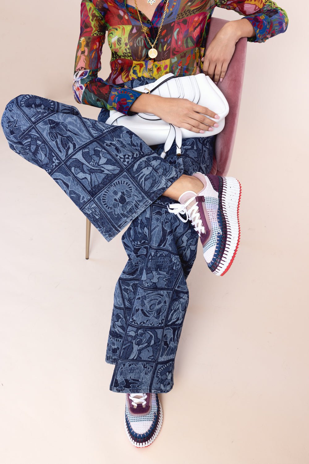 CHLOÉ-Patchwork Jeans-