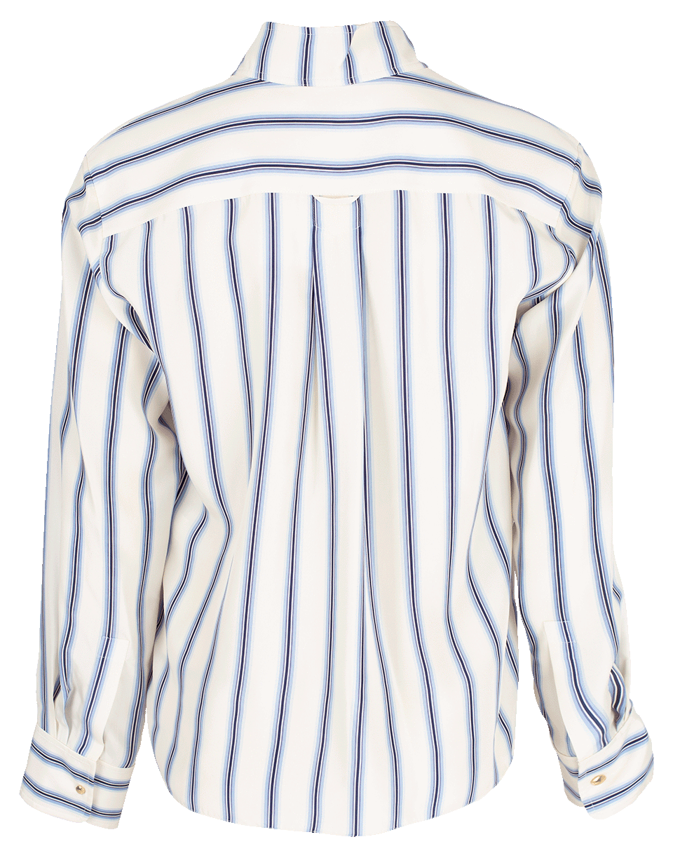 CHLOÉ-Neck Tie Striped Blouse-