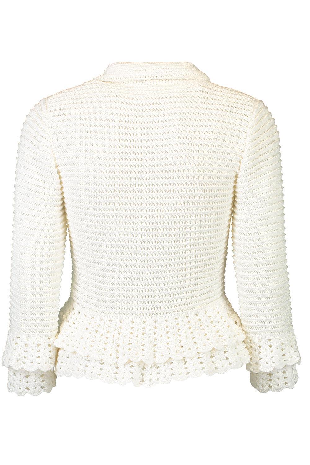 Fitted Ruffle Cardigan-WHITE-XS-CLOTHINGTOPKNITS-CHLOÉ