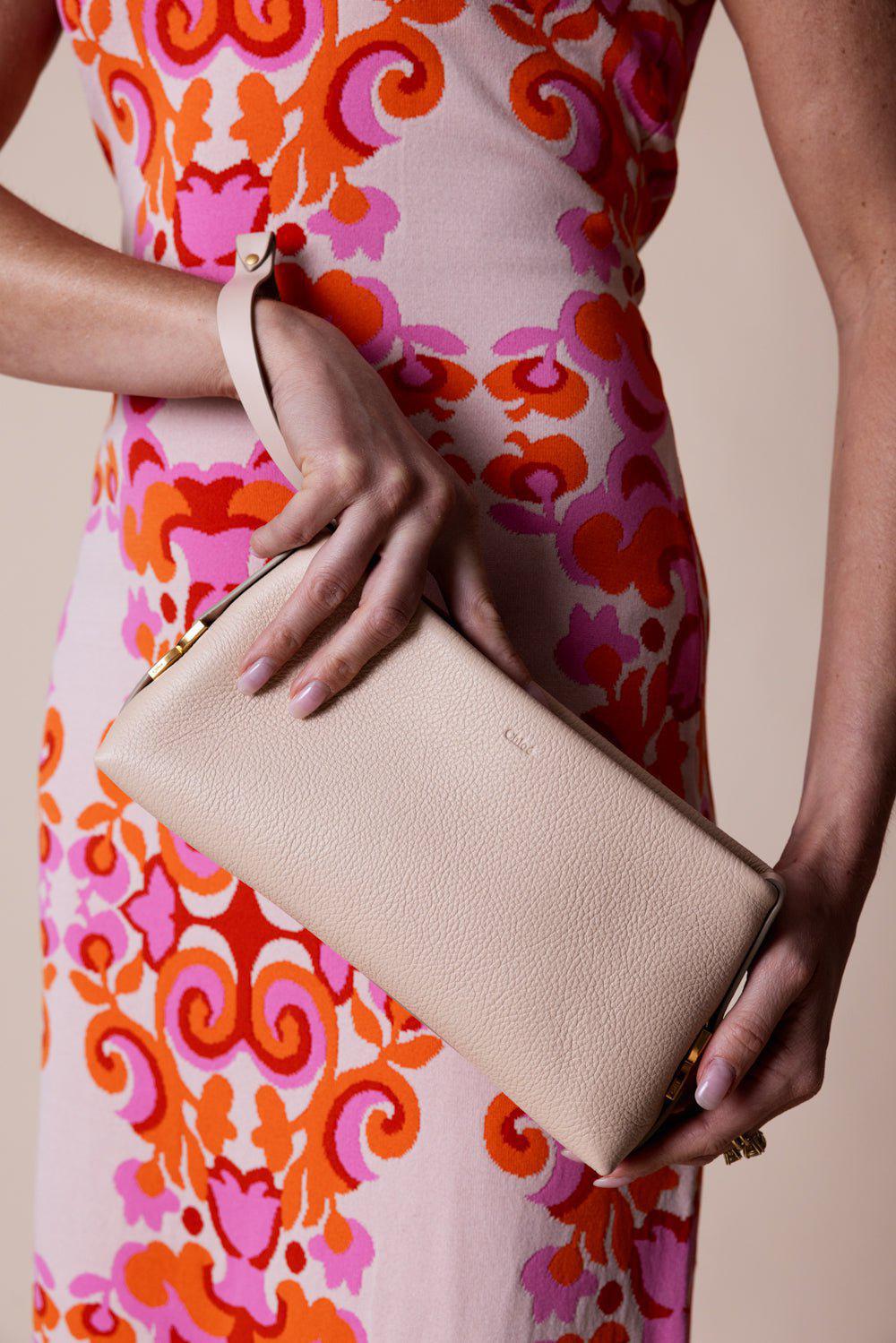 CHLOÉ-Marcie Clutch - Cement Pink-CMNTPINK