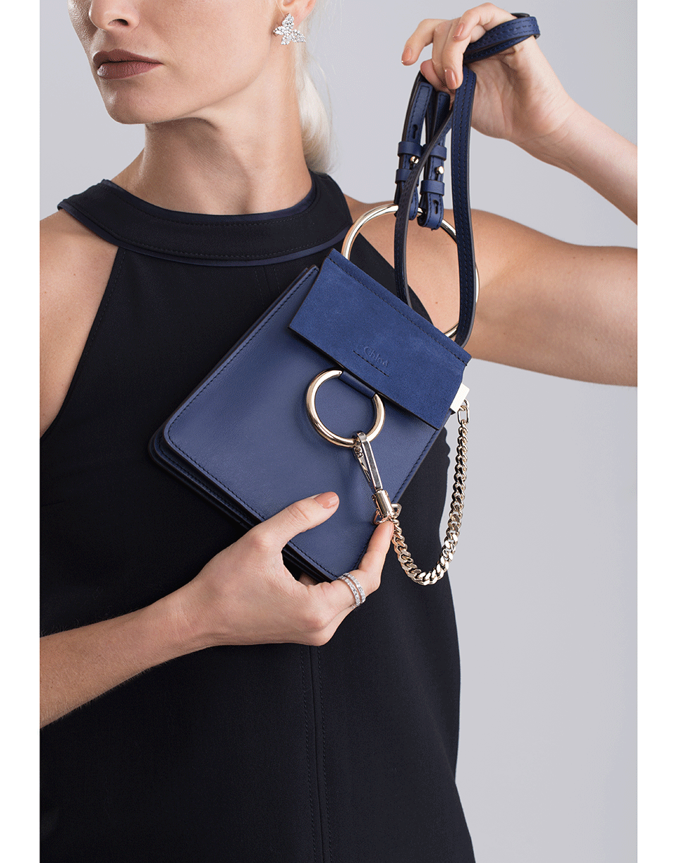 CHLOÉ-Faye Small Bracelet Bag-BLUE