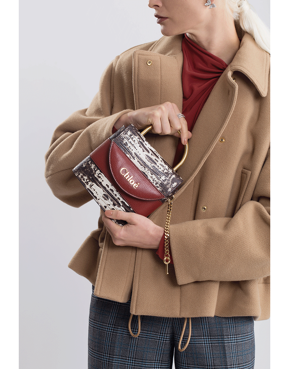 CHLOÉ-Brown Small Aby Lock Bag-BROWN