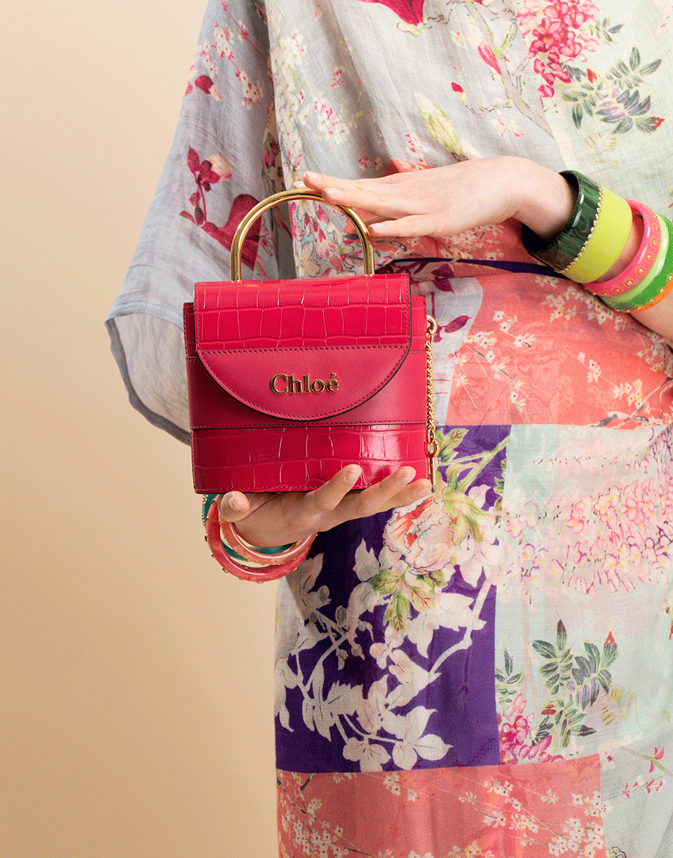 CHLOÉ-Crimson Aby Lock Bag-CRMSNPNK