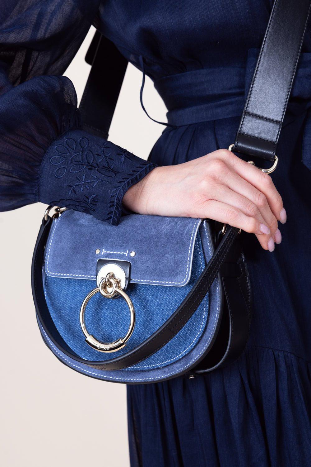 CHLOÉ-Small Tess Bag - Denim-DENIM