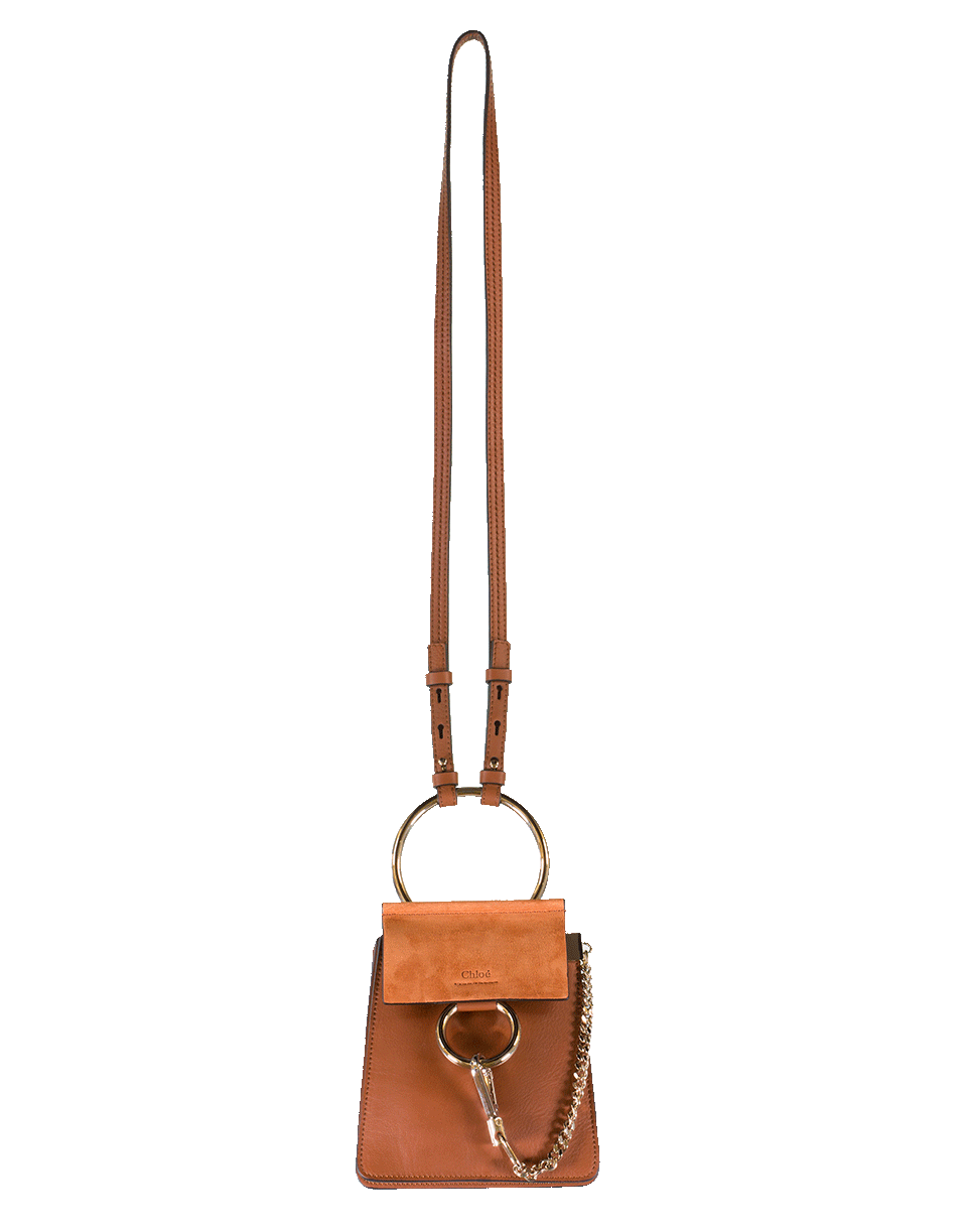 CHLOÉ-Faye Mini Suede Bag-TOBACCO