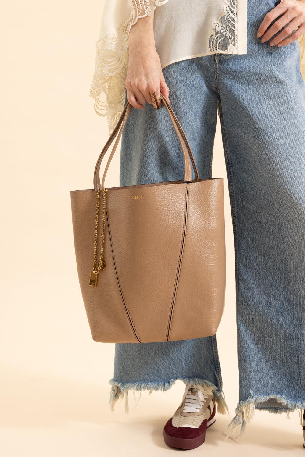 Small Spin Leather Shoulder Bag - Woodrose-WOODROSE-HANDBAGSHOULDER-CHLOÉ
