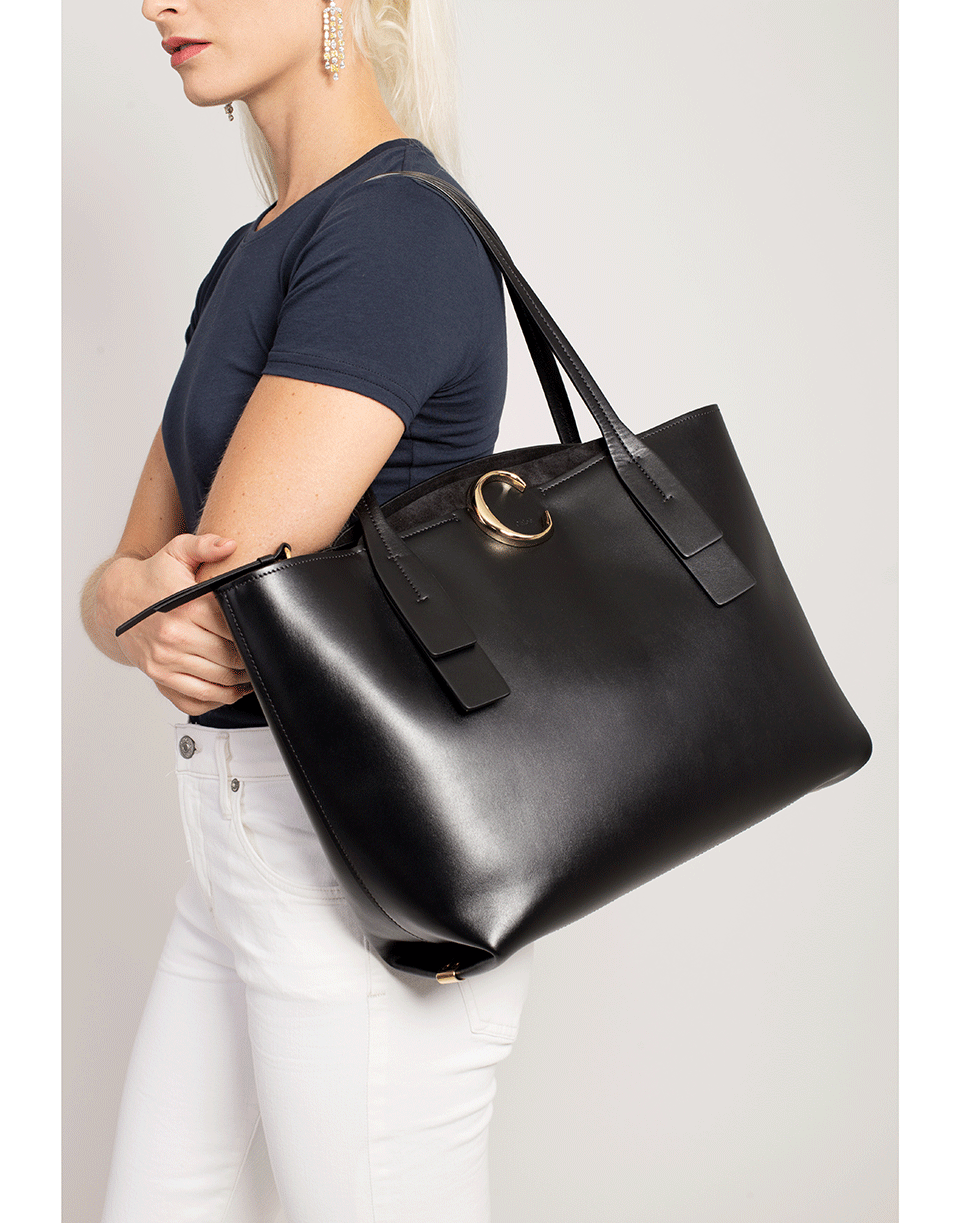 CHLOÉ-Chloe C Zip Top Tote-BLACK