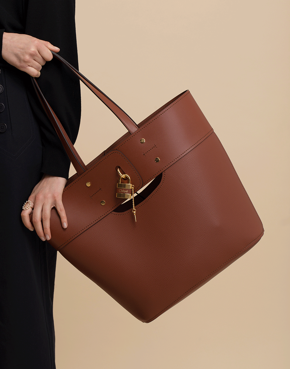 CHLOÉ-Sepia Aby Tote-SEPIA