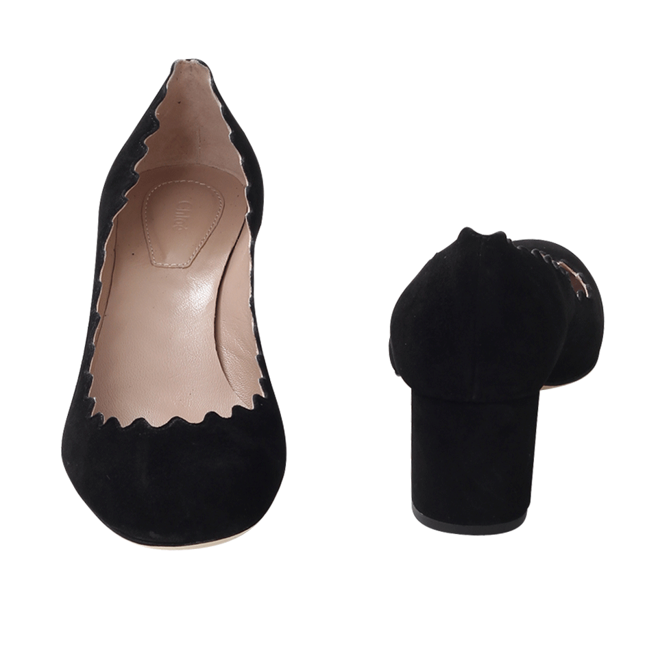 CHLOÉ-Lauren Scalloped Chunky Heel-