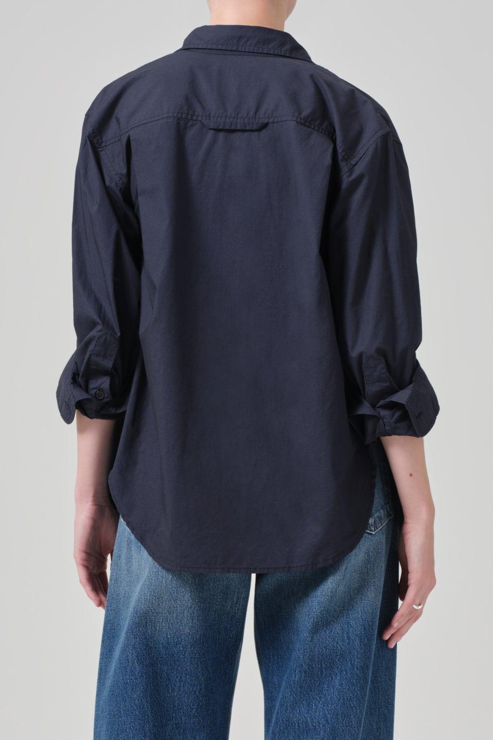 CITIZENS of HUMANITY-Shrunken Kayla Shirt - Navy-