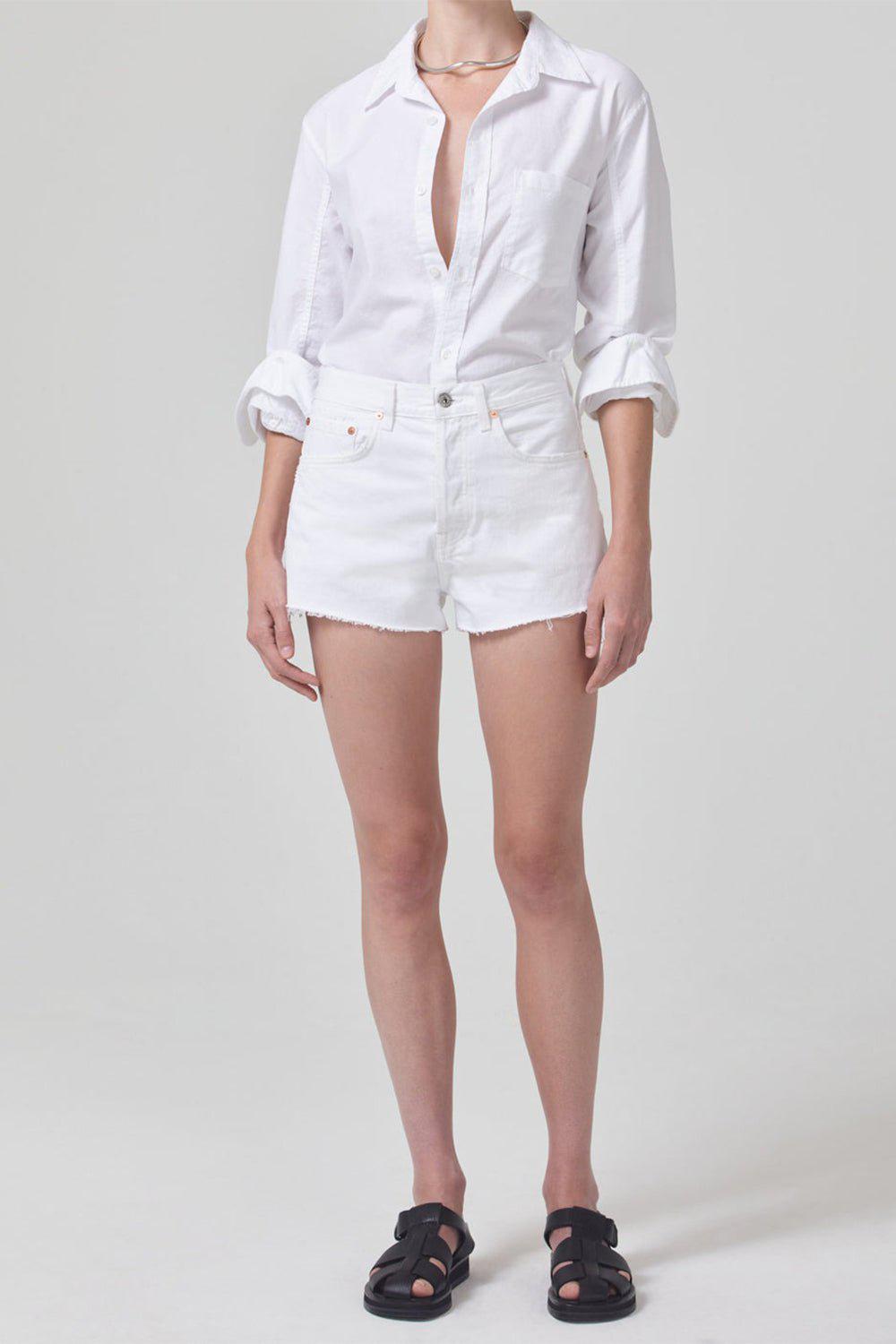 CITIZENS of HUMANITY-Shrunken Kayla Shirt - Oxford White-