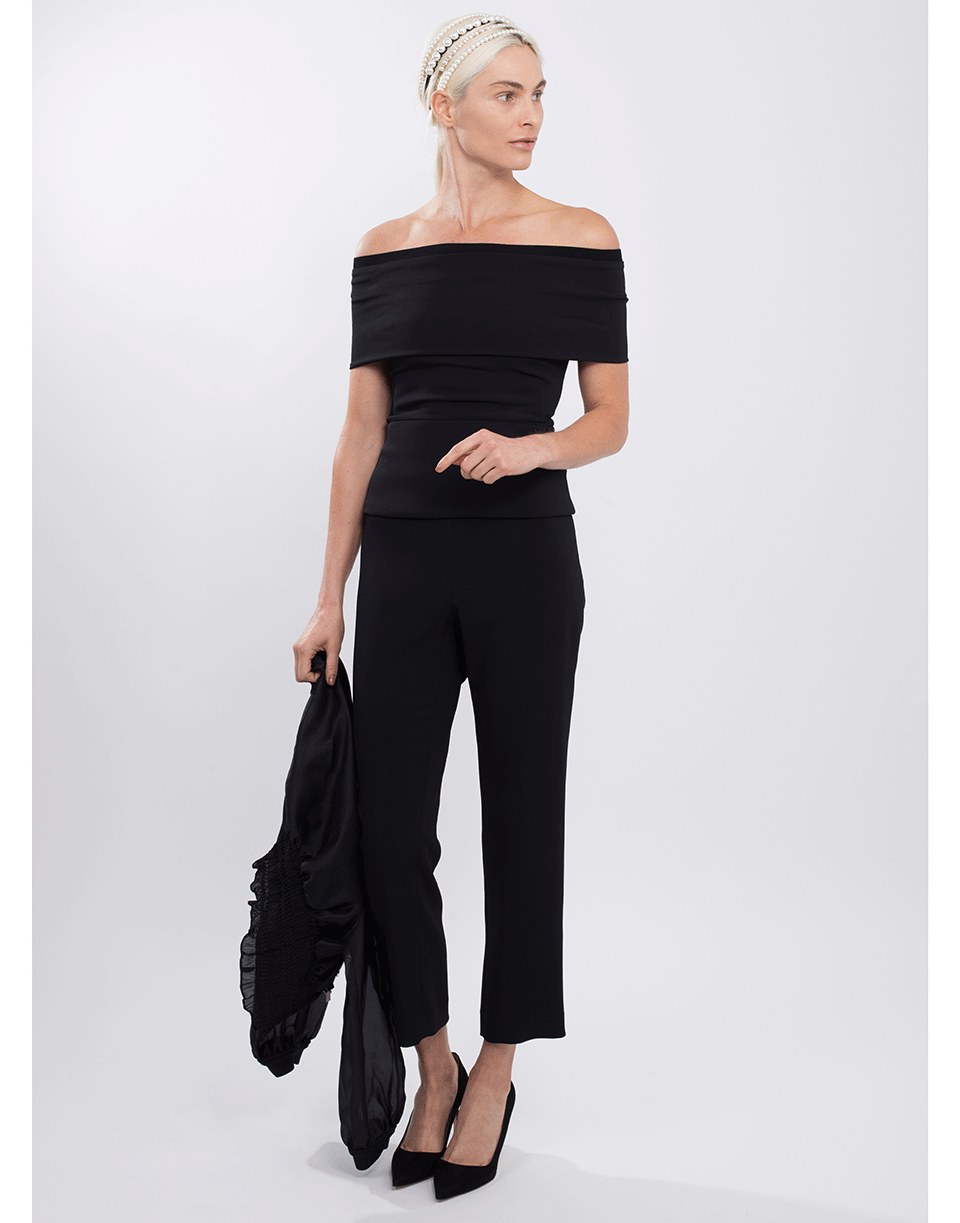 CUSHNIE-High Waist Cropped Slip Pant-