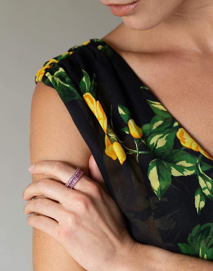 DANA REBECCA DESIGNS-Kristyn Kylie Pink Sapphire Band-ROSE GOLD