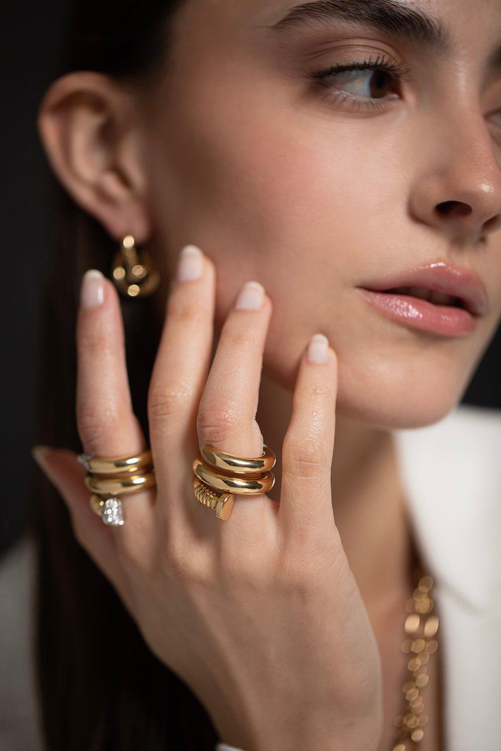 DAVID WEBB-Polished Gold Nail Ring-YELLOW GOLD