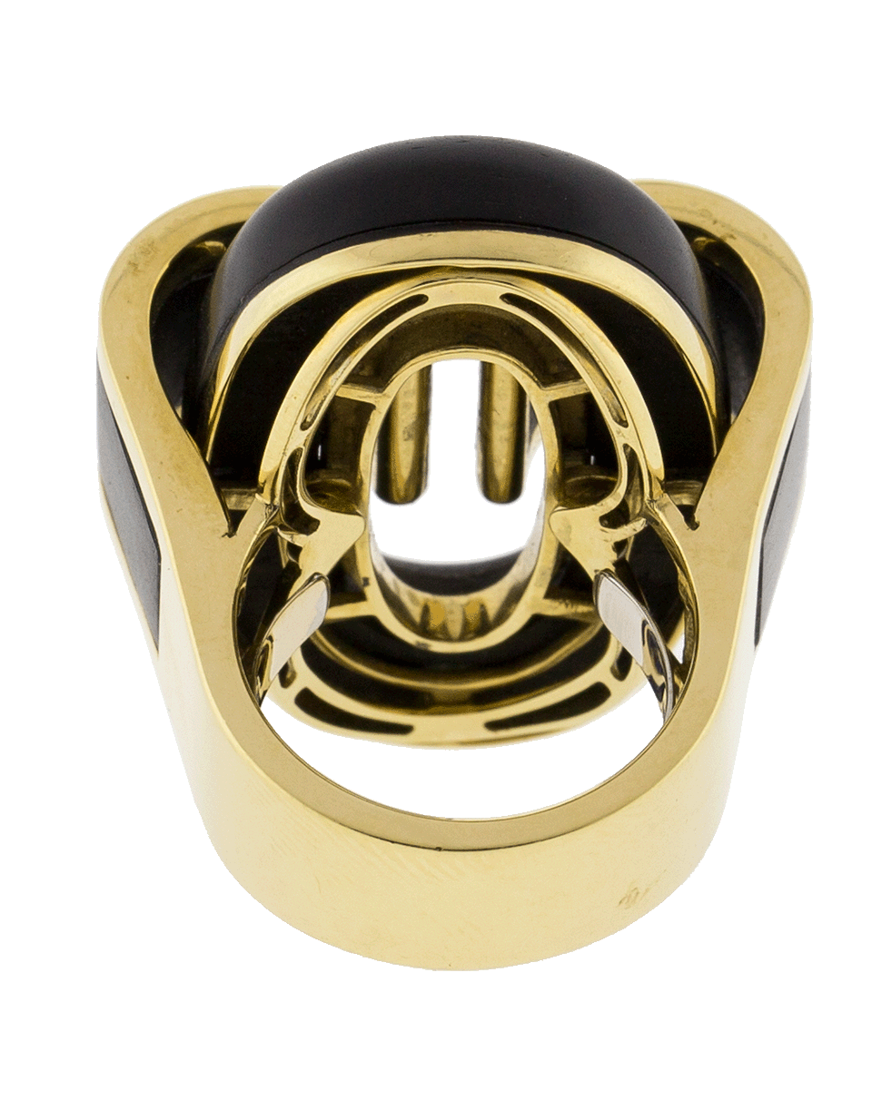 DAVID WEBB-Ebony Buckle Ring-YELLOW GOLD