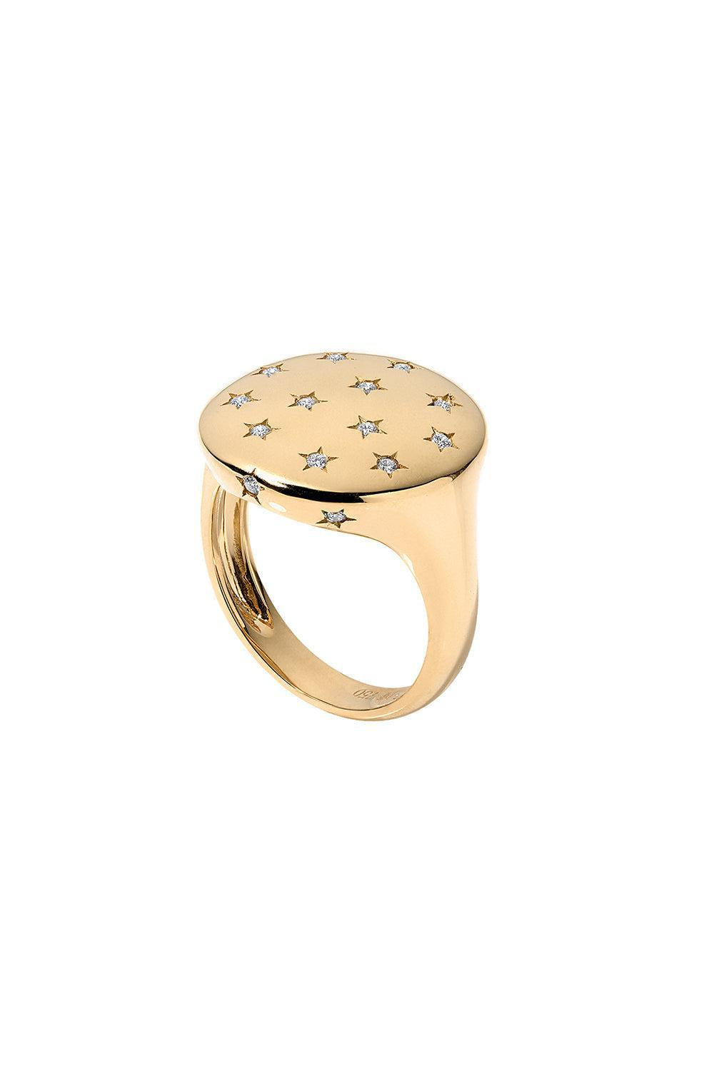 Lucky Stars Signet Ring-YELLOW GOLD-7-JEWELRYFINE JEWELRING-DEVON WOODHILL