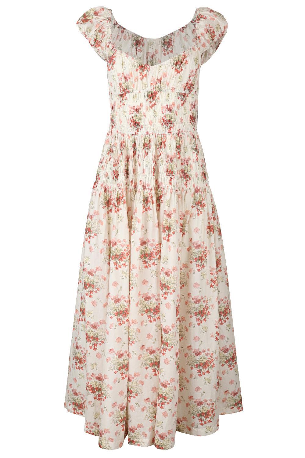 Quinette Dress - Ivory Lantana Floral
