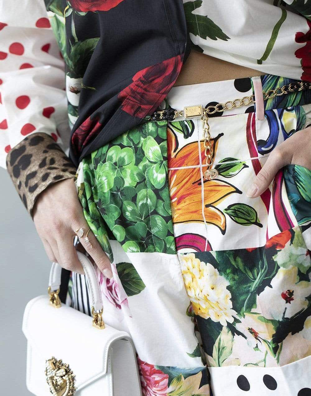 DOLCE & GABBANA-Black Chain Belt-