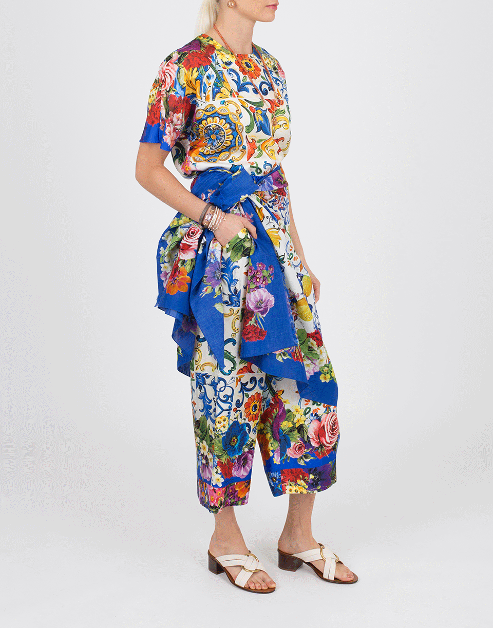 DOLCE & GABBANA-Floral Print Stole-MAIOLICA