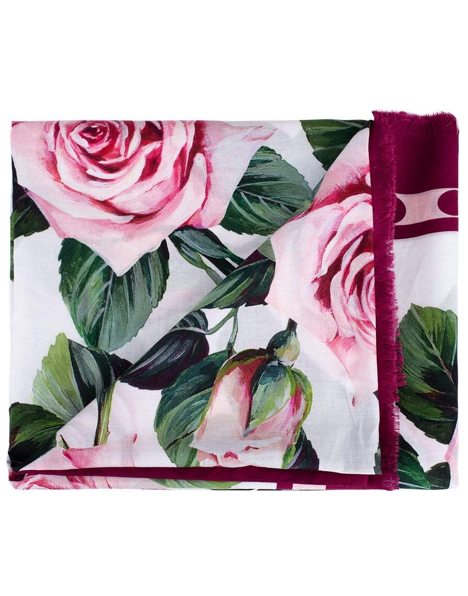 DOLCE & GABBANA-Rose Print Pareo-ROSE