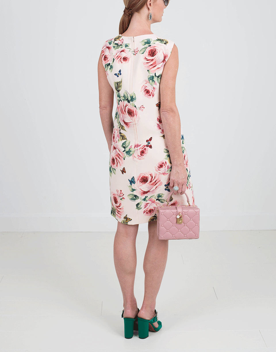 DOLCE & GABBANA-Rose Print Shift Dress-