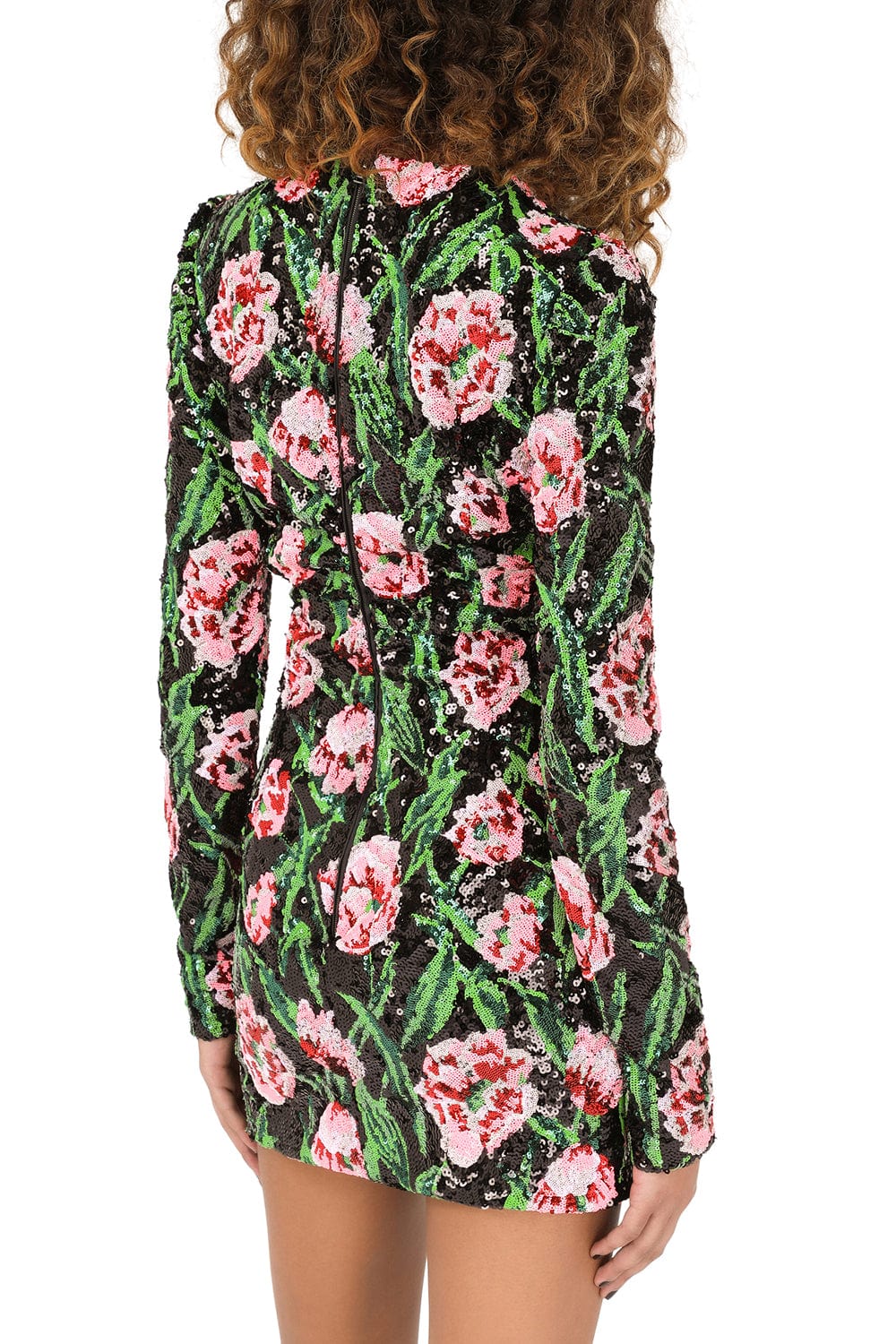 DOLCE & GABBANA-Long Sleeve Sequin Mini Dress-