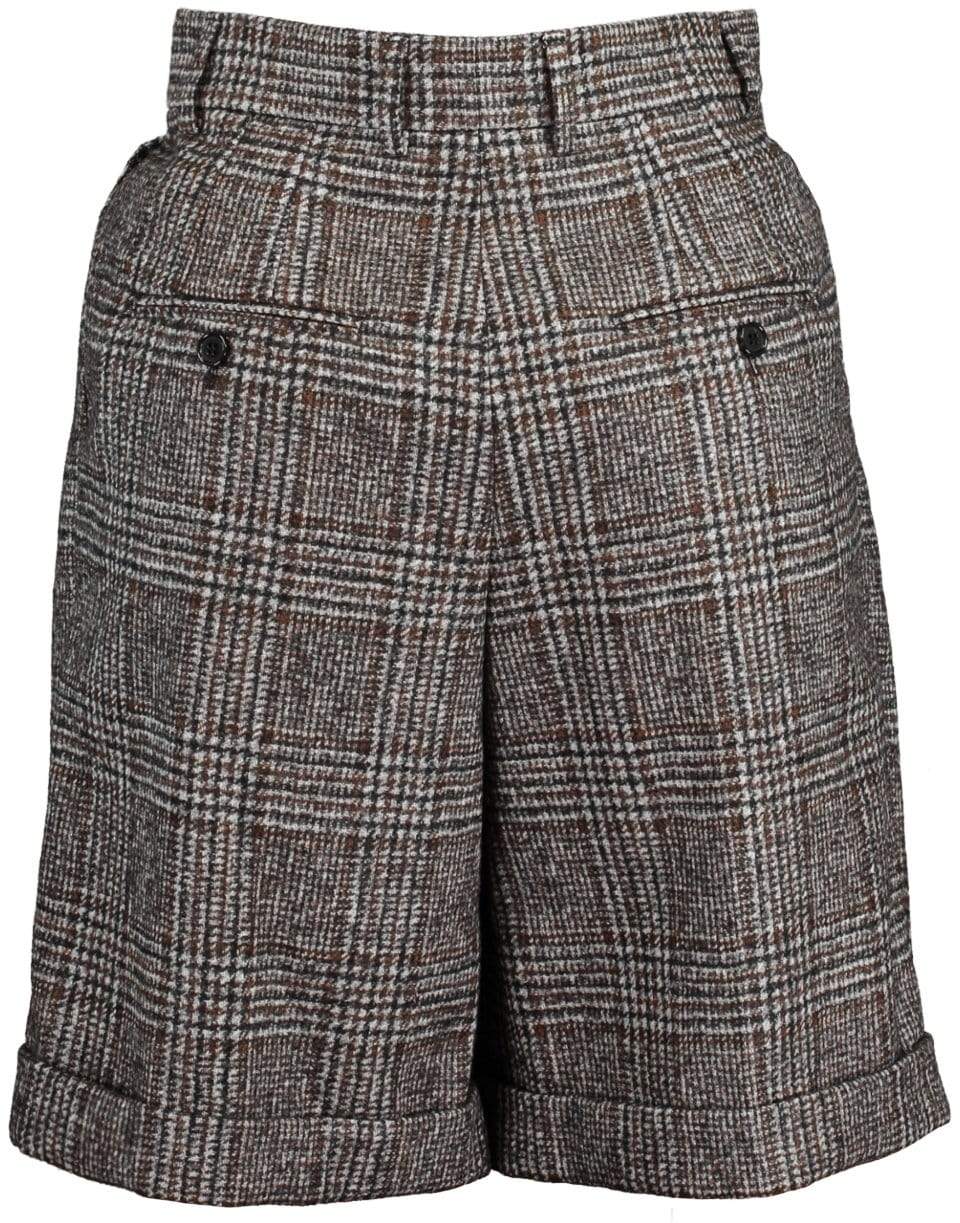 DOLCE & GABBANA-Tartan Check Pleated Front Shorts-
